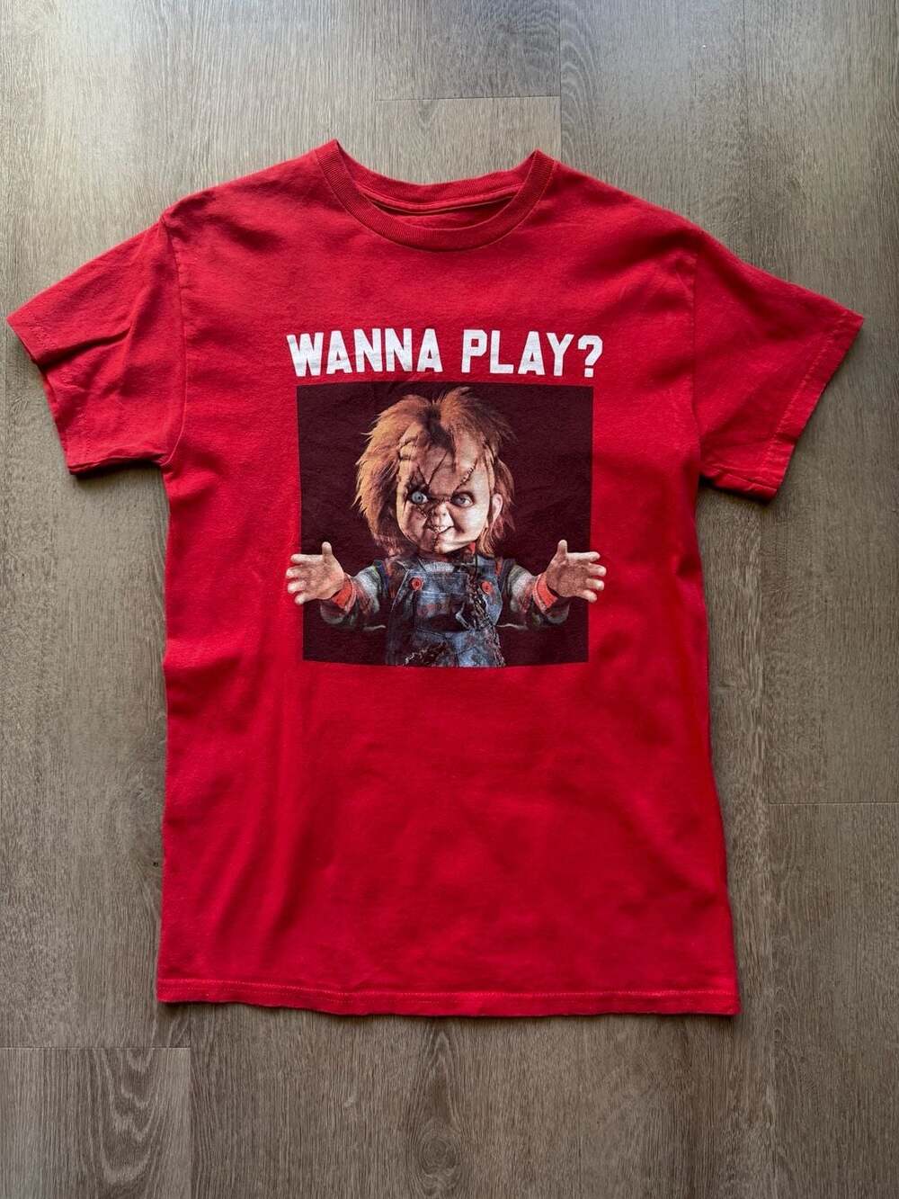 Chucky - Wanna Play - Womens Short Sleeve Graphic T-Shirt - .com,